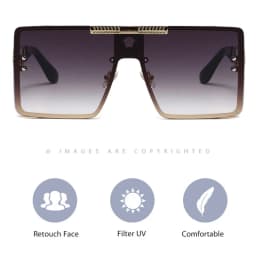 New Stylish Sunglasses with Oversized Frames, Trendy Metal Design, Perfect for Fashion Shows and Cool Street Style