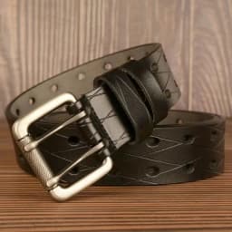 3.8CM High Quality Genuine Leather Belts for Men Brand Strap Male Double Needle Pin Buckle Fancy Vintage Jeans Cowboy