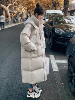 2023 Down Coats New Long-style Cotton Dress Korean Version Large Size Korean Fashion Jackets Winter Heat Parka Feminina