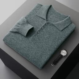 Luxury Men Cashmere Sweater 100% Merino Wool Buttoned Pullover Autumn Winter Knitwear Male Casual Warm Jumper Tops