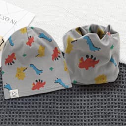 2024 New Cotton Children's Single-layer Hat Scarf 2-piece Set Spring Autumn Girls Hat Scarf Baby Boys Head Cover Kids Hat Set