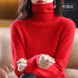 Autumn and winter women's high neck pullover 100% pure mink cashmere sweater knitted soft fashion warm women's clothing