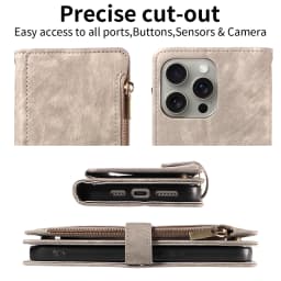 Zipper Magnetic Flip PU Leather Phone Case for IPhone 17Air 16e 15 14 13 12 11 Pro Max Anti-theft and Anti-fall Wallet Cover