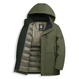 Winter Thicken Windproof Men Parkas Fashion Comfortable Warm Outerwear Solid Color Hooded Zipper Male Clothes Casual All-match