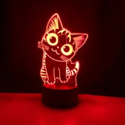 Cute 3D Cat Night Light Kids LED Cat Lamp Lovely USB Acrylic Novelty Table Nightlight for Children Gift Bedroom Room Decor Light