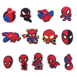 HOT 13pcs/Set Hi-Q Cute Cartoon Spiderman Rubber PVC Shoe Charms Superhero Cartoon Clog Decor DIY Accessories For Slides Sandals