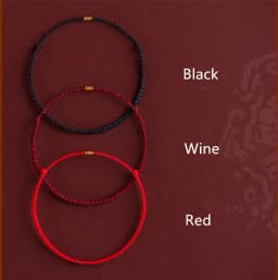 Hand Braided Red Rope Bracelet Copper Lucky Bead Hand Rope Couple Bracelet Simple Buckle Ethnic Original Female Accessory