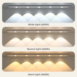 White/Black LED Cabinet Light USB Rechargeable Motion Sensor LED Light for Kitchen Wardrobe Cabinet Lighting 20CM/30CM/40CM/50CM