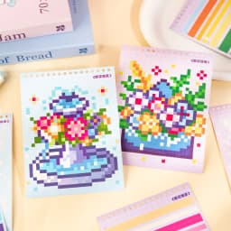 JIAMEI 20sheets Bean Workshop Series Kawaii Cartoon Pixel Collar Sticker Book Creative Handmade Scrapbook Stationery Stickers