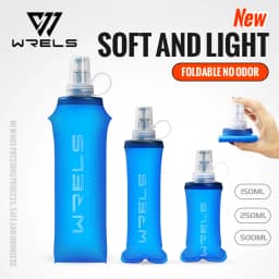 WRELS Soft Flask Folding Collapsible Water Bottle TPU BPA Free Outdoor Sport Portable Water Bag Running soft water kettle