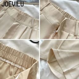 JOEVILU Women's High Waist Straight Ankle Pants Summer Minimalist Office Pants Fluid Silky Tapered Trouser Multi Options Clothes