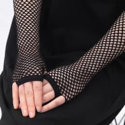 1Pair Women Black Gothic Fishnet Fingerless Long Gloves Leg Arm Cuff Party Wear Fancy Dress for Womens Sexy Beautiful Arm Warmer