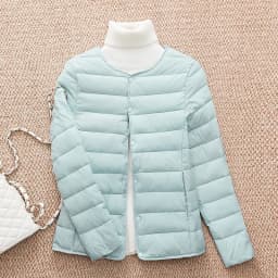 Autumn Winter New round Neck down Cotton Jacket Lightweight Women's Warm Inner Liner Fashionable Cotton Coat Short Style