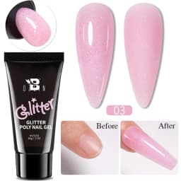 AWStorG Hema Free Poly Nail Gel 30ML Acrylic Gel Finger Extension Transparent Nail Art Extension Quick Building Soak Off UV