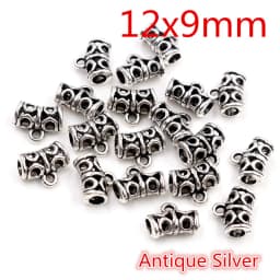 20pcs 3-Styles Beads Bails Pendants Jewelry Making DIY Necklace Silver Plated Gold Black Beads Bails Pendants Charm Beads Bails