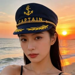 Sailor hat and scarf suit Navy Hat Unisex Captain Hat Navy Marine Hat For cruise lines, adult parties, Navy, cosplay, Outdoor
