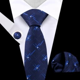 Business Tie For Men Set Necktie Cufflink Classic Handkerchief Suit For Wedding High Quality Stripe Tie Set Formal Gravata Gift