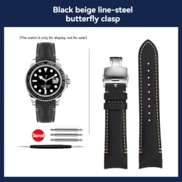 20 22mm Curved End Retro Matte Strap for Rolex Black Green Water Ghost Yacht Omega Seamaster 300 600 AT150 Leather Watch Band