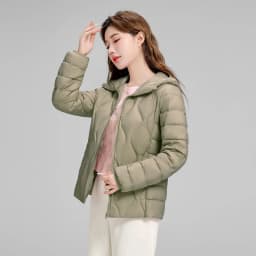 New Plus Size Lightweight Women Down Jacket Hooded White Duck Down Warm Thin Coat Korean Style Puffer Jacket Woman JK-092