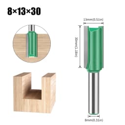 3mm-20mm Diameter 8mm Shank Straight Bit Tungsten Carbide Single Double Flute Router Bit Wood Milling Cutter For Woodwork Tool