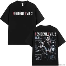 Resident Evil 2 Leon Claire Rpd Station Acid Wash Oversized Cotton T Shirt 2026 Horror Game Graphic Tee for Men Women