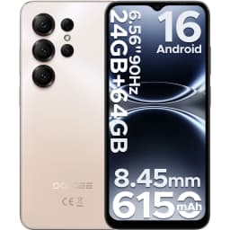 DOOGEE Note56 X Android 16 Smartphone 6150mAh Large Battery 24GB 64GB 6.56" HD+ Screen 8MP+5MP Camera Face Unlock Cell Phone