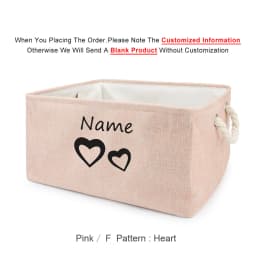 Custom Dog Toy Box - Dog Toy Basket, Collapsible,Dog Toy Bin with Comfortable Handles for Storage of Dog Toys, Dog Accessories