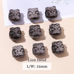 1 Pc Natural Stone Gold Silver Obsidian Carved Bead Cat Paw Pixiu Animals Cute Bead With Hole For Jewelry Making Diy Necklace