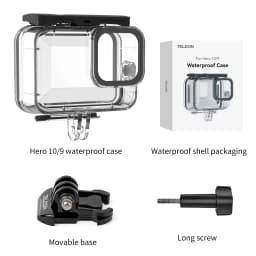 TELESIN 60M Waterproof Housing Case for Gopro Hero 13 12 11 10 9 Diving Protective Underwater Cover Lens Filter Buoyancy Rod Set