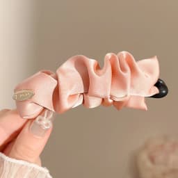 Elegant Solid Fold Fabric Banana Hairpin For Women Girls High Ponytail Holder Hair Clip Barrette Fashion Hair Accessories