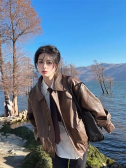 Short Black Leather Jacket Women's Style 2026 New Spring Autumn Popular Motorcycle Coat Small Size Young Women's Fashion