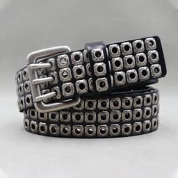 Designer Brand Belt Men Rivet Real Leather Pin Belt Male Black Rock Genuine Leather Cowhide Luxury Punk Belt Jeans