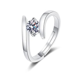 925 Sterling Silver Ring Simple Generous Zircon Luxury High Quality for Women Rings Wedding Fine Jewelry Accessories Party Gift