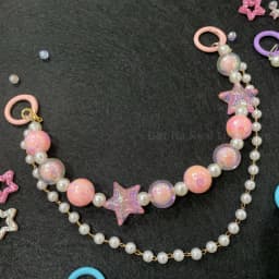 Italife Blue Chain Star Pearls Double Chains Ita bag Accessories Pink DIY Candy Shining Star Chain Anime ItaBag Decoration H335