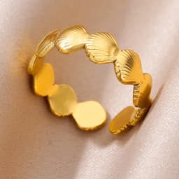 Ocean Starfish Shell Open Rings For Women Gold Color Stainless Steel Ring Summer Beach Aesthetic Waterproof Jewelry Gift