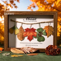 JIANWU Vintage Autumn Leaves Maple Leaf Landscape Material Collage Scrapbooking PET Sticker Creative DIY Journal Stationery