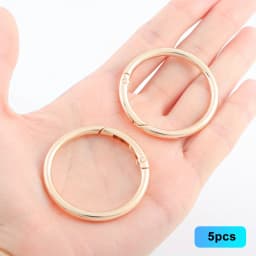 5PCS Spring O Ring Metal Round Carabiner Clip Circle Key Ring Clips for Keychain Buckle Bags Purse Handbag Craft Keychain Clip