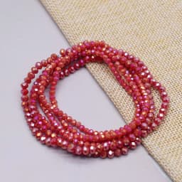 Yanqi 2 3 4mm Rondell Austria Faceted Crystal Beads Round Glass Beads Loose Spacer Beads for Jewelry Making DIY