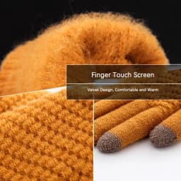 Wool Knitted Gloves Unisex Pineapple Texture Touchscreen Elastic Gloves Winter Warm For Cycling Jacquard Students Gloves