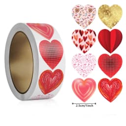 50-500 Labels Love Rainbow Sticker Heart Shape Scrapbooking Gift Packaging Party Wedding Valentine's Day Stationery Sticker