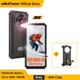 Ulefone Armor X16 Pro 5G Rugged Phone 10360mAh Battery 16GB RAM 256GB ROM 120Hz 6.56”NFC Android Smartphone with Google Gemini