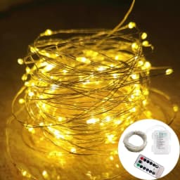 20-200LED Fairy Lights Battery Operated Twinkle String Lights, Copper/Silver Wire Dimmable Lights with Remote Control Timer