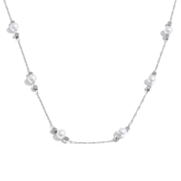 Yhpup Waterproof Stainless Steel Simulated Pearls Square Thin Chain Necklace Waterproof Fashion Chic Jewelry 2025 Accessories
