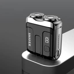 Mini Electric Smart Shaver Household Car Shaver Digital Display Dual Blade Rechargeable Shaver Powerful Beard Trimmer Tool