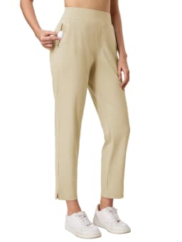 TACVASEN UPF 50+ Golf Pants Women's Stretch Pants High Waisted Work Athletic Casual Dress Pants 5 Pockets for Yoga Business