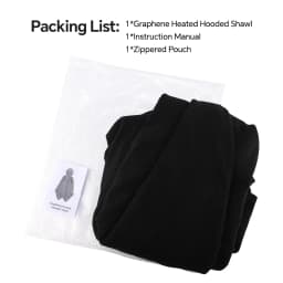 Heated Shawl Wearable Heated Blanket Graphene Heating Shawl with 3 Heat Levels Hooded Design USB Powered Portable Body Warmer