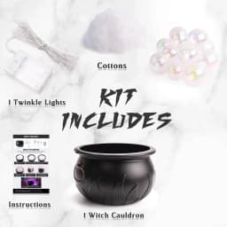 Bubbling Cauldron Ornament Unique Practical Vintage ABS Witches Bubbling Cauldron Multifunctional Violet Light for Party