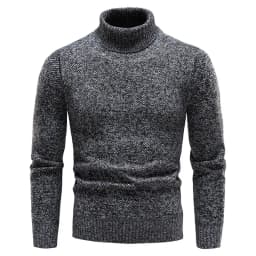 Brand Men Turtleneck Sweaters and Pullovers 2023 New Fashion Knitted Sweater Winter Men Pullover Homme Wool Casual Solid Clothes