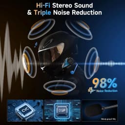 Moman H2E Motorcycle Headset Intercom Eagle Like Motorcycle Helmet Communication System with Dual Chip with HiFi/Music Sharing