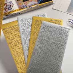JIANWU 2 Pack/set Simple Bronzing Hot Silver PVC Goo Card Decor Sticker Creative DIY Handbook Scrapbook Collage Stationery